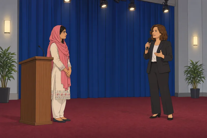 El cuestionario sobre Malala presenta un discurso.