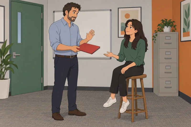 gerente y comunicación guía una sesión práctica.