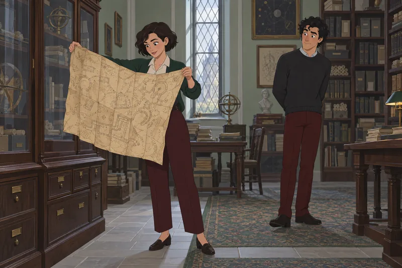 Marauders Sun Moon: A reader unfolds the map.