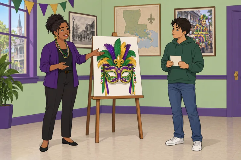 Mardi Gras Quiz presents parade colors.