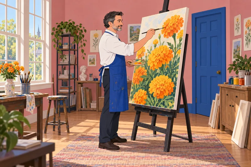 Marigolds Quiz follows a painter exploring bold color.