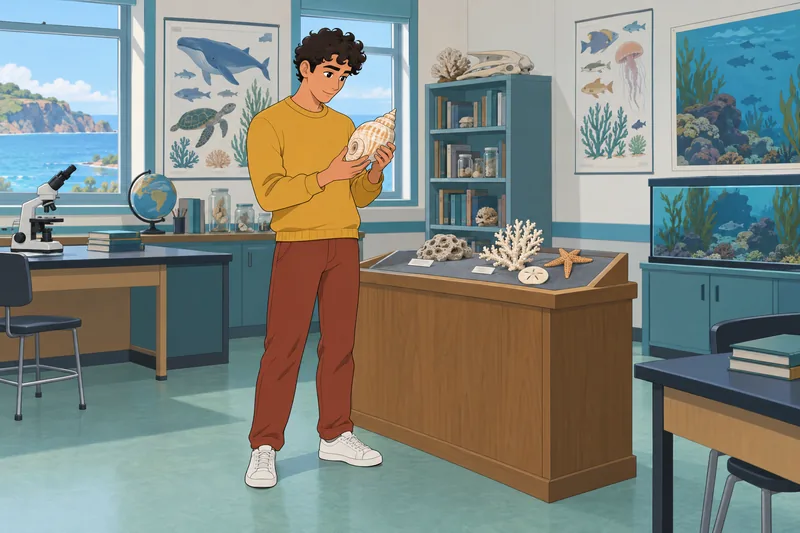 Marine Biology Quiz shows a shell lesson.