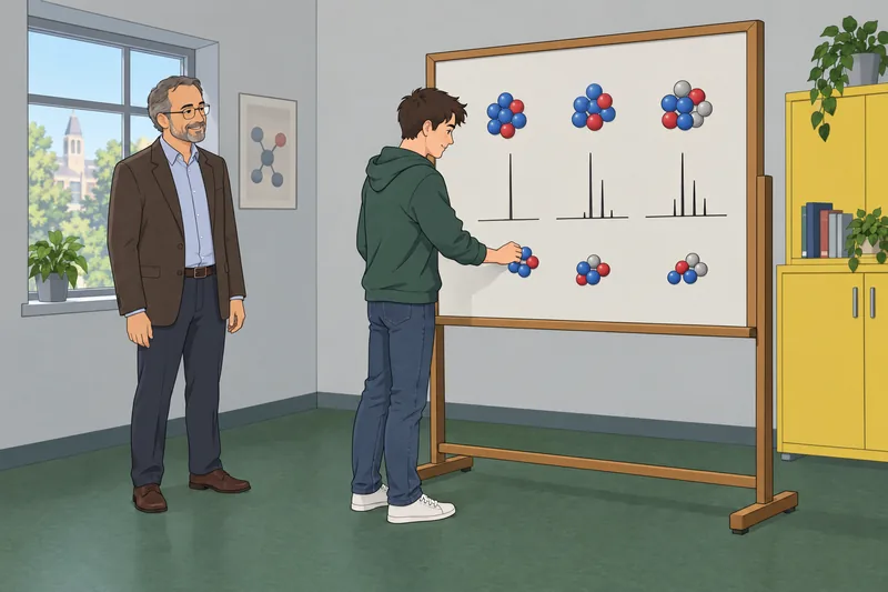 El cuestionario sobre espectrometría muestra patrones isotópicos.