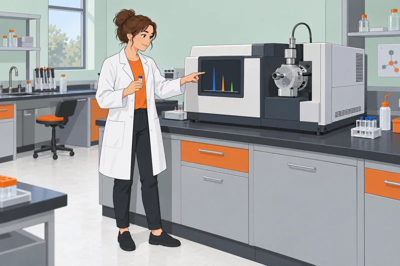 El cuestionario sobre espectrometría muestra un vial.