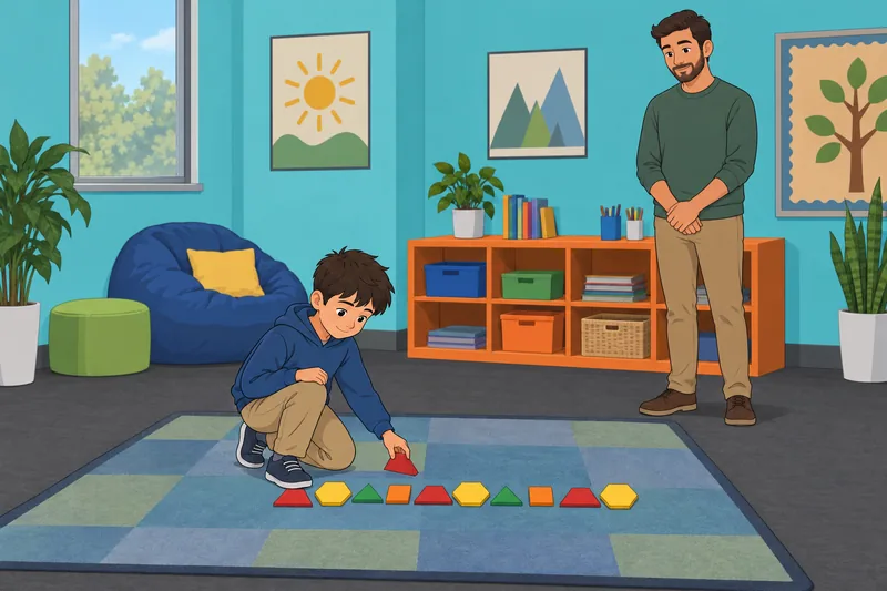 Maths Quiz for shows repeating pattern blocks.