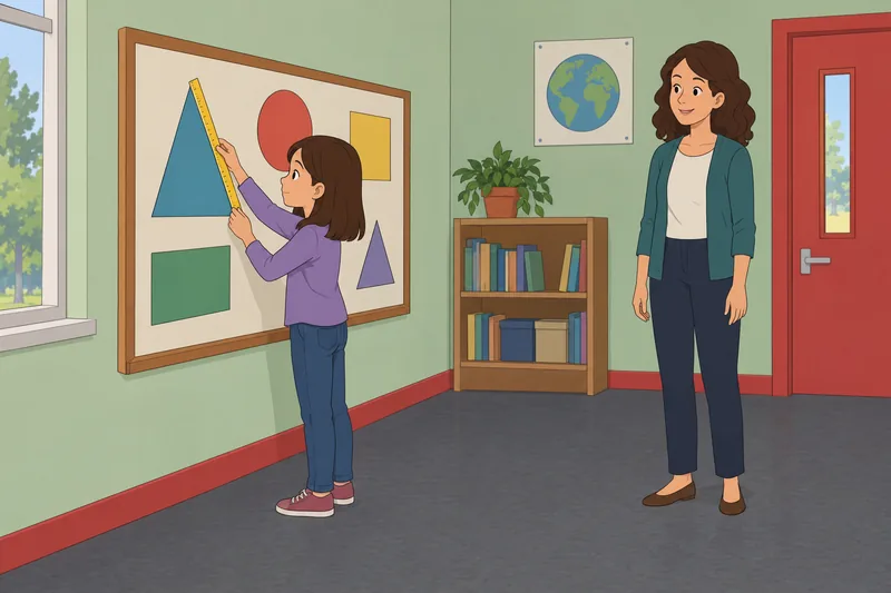 Maths Quiz for appears beside a geometry board.