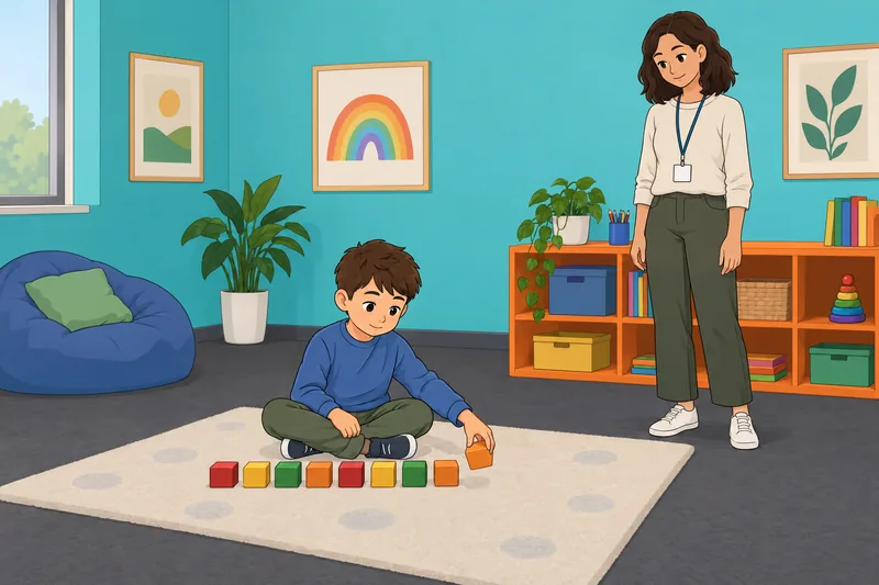 El cuestionario de matemáticas muestra bloques ordenados.