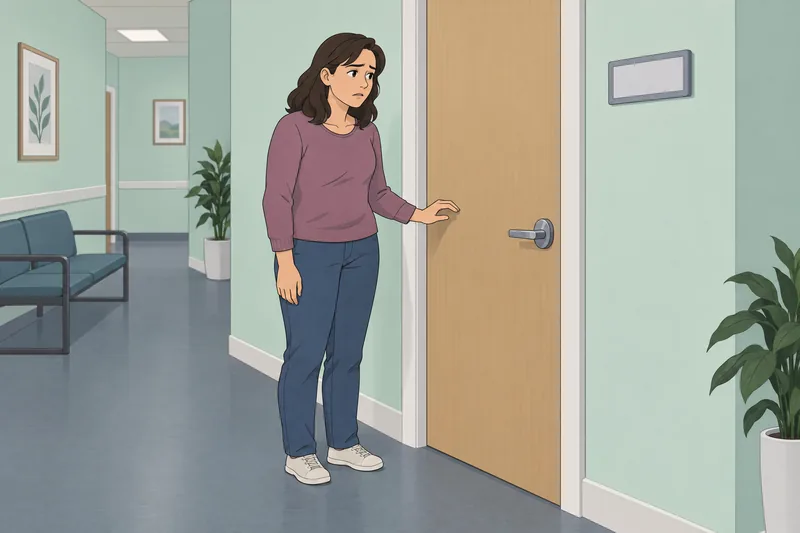 Maudsley Obsessive-Compulsive Inventory appears by a clinic door.
