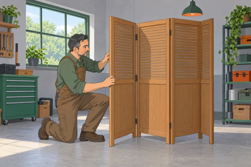 MBTI Quiz: a man opens a movable divider.