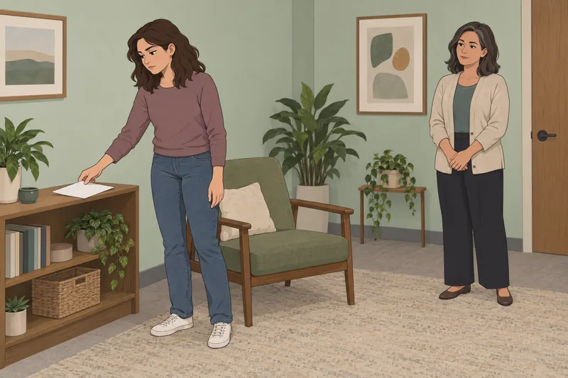medición de reacciones: paciente respira junto a pelota.