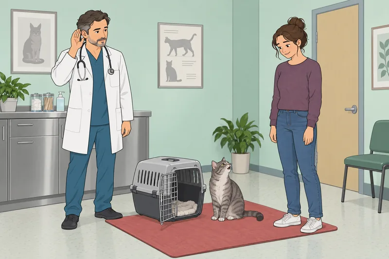 El cuestionario sobre maullidos muestra un gato alerta.