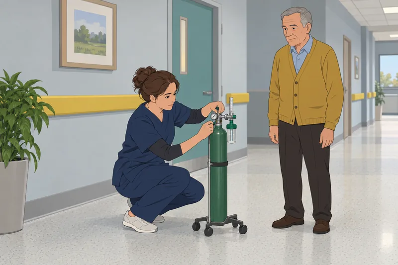 Med Surg Respiratory — oxygen equipment gets checked.
