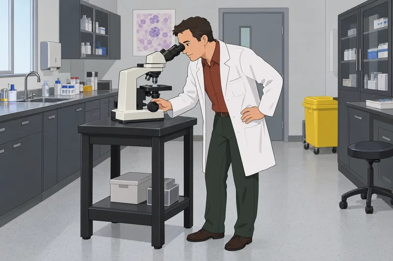 Med Tech Quiz: analyst calibrates a microscope.