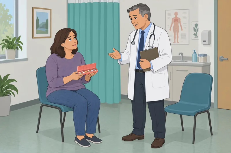 Medication Adherence Assessment in a clinic conversation.
