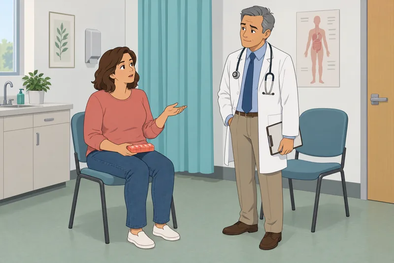 cuestionario de evaluación durante una charla clínica.