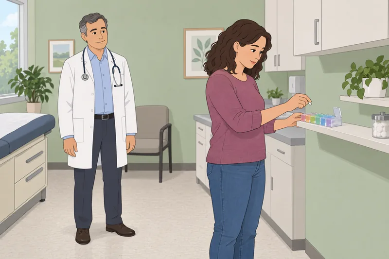Medication Adherence Scale in a clinic medication discussion.