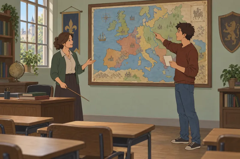 Una escena del cuestionario sobre el mapa.