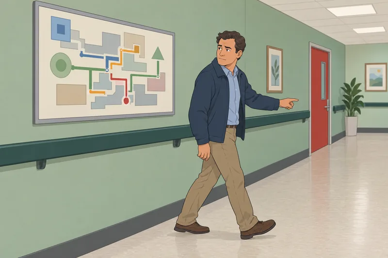 Memory Test shows route recall in a hallway.