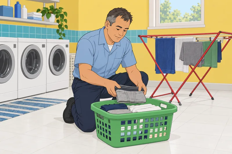 Men Wearing Panties: laundry care in action.