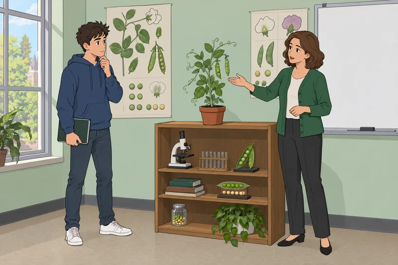 Mendelian Genetics Quiz shows a pea plant.
