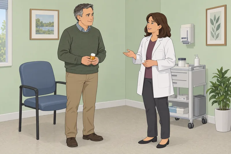cuestionario sobre medicamentos en una clínica.