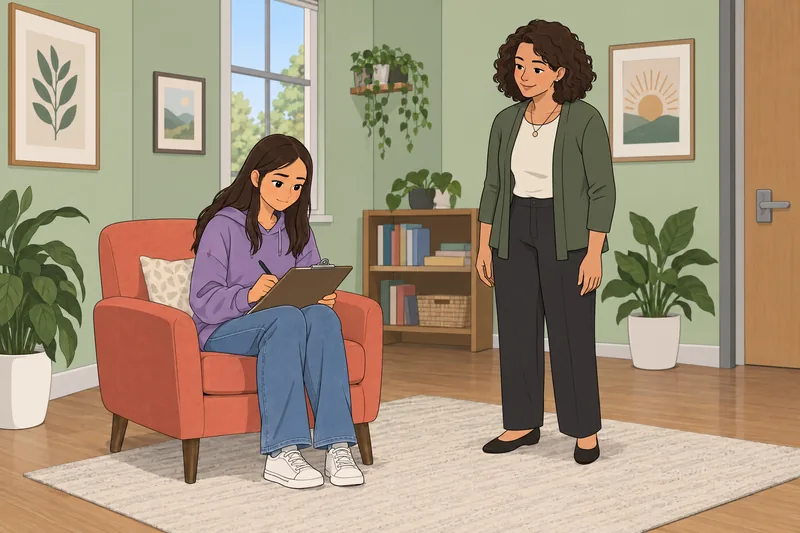 Mental Health Quiz: a teen checks in calmly.