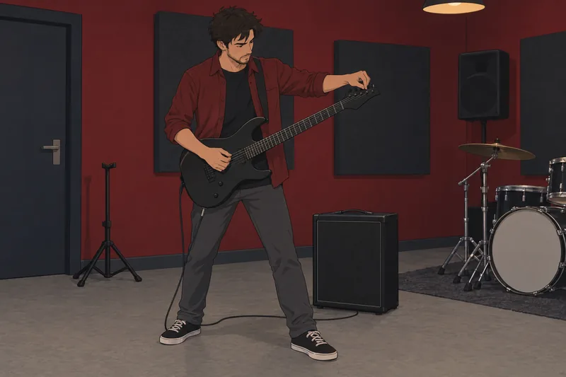 Metalhead Quiz shows a guitarist tuning an instrument.