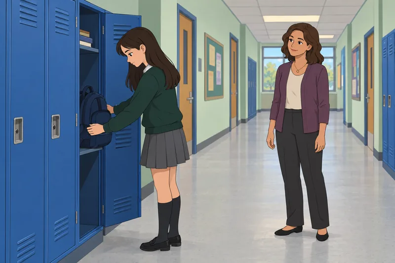 Adolescent Cultural Congruence in a school hallway.