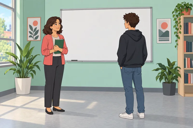 evaluación del nivel muestra a una docente guiando.