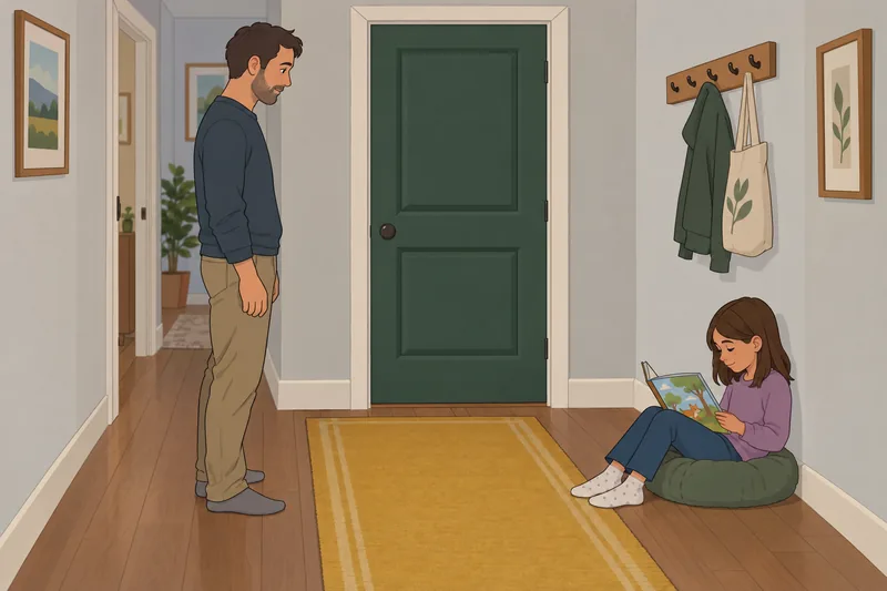 Parental Anxiety Assessment: father waits by a door.