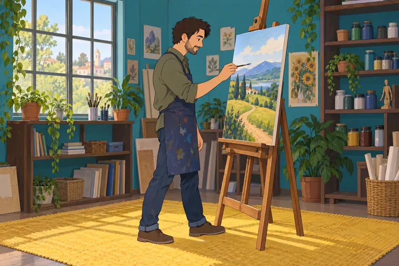 Escapism Severity Scale shows an absorbed painter.