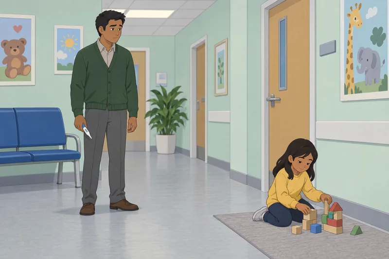Child Illness Attitude in a calm clinic scene.