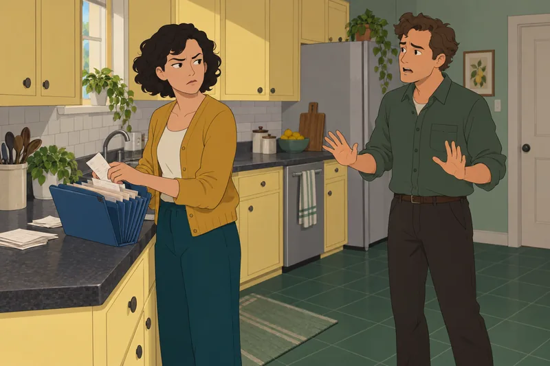 Marital Conflict Diagnostic shows a financial discussion.