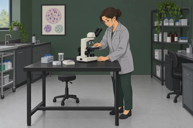 El cuestionario de laboratorio muestra una observación microscópica.