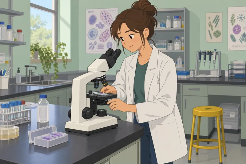cuestionario de microbiología muestra microscopía estudiantil.