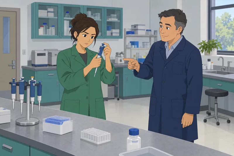 Micropipette Quiz shows a learner choosing equipment.