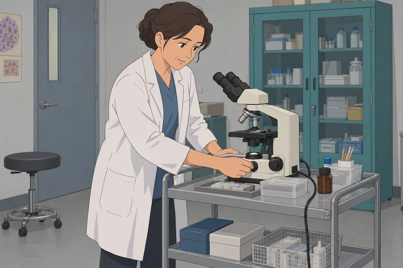 El cuestionario sobre el microscopio muestra la lámpara.