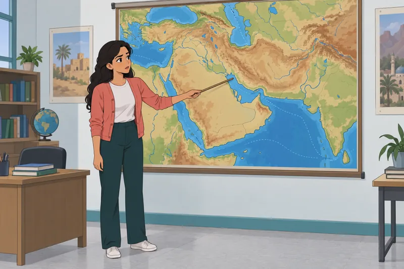 Middle East Bodies student traces a water route.