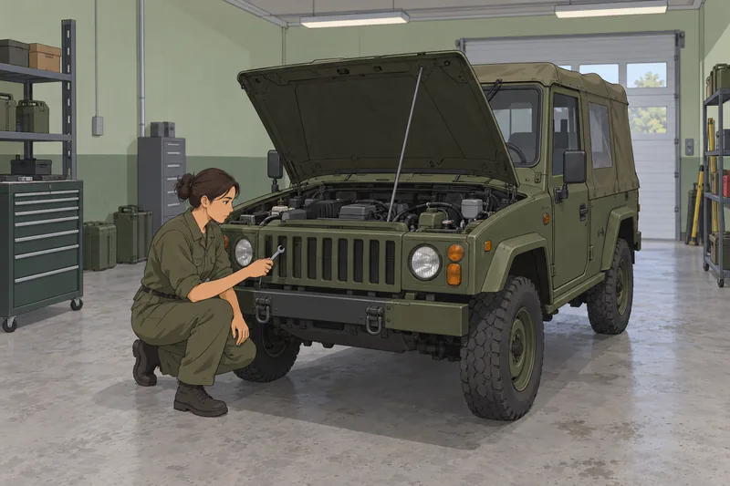 Military Vocational Orientation in a vehicle workshop.