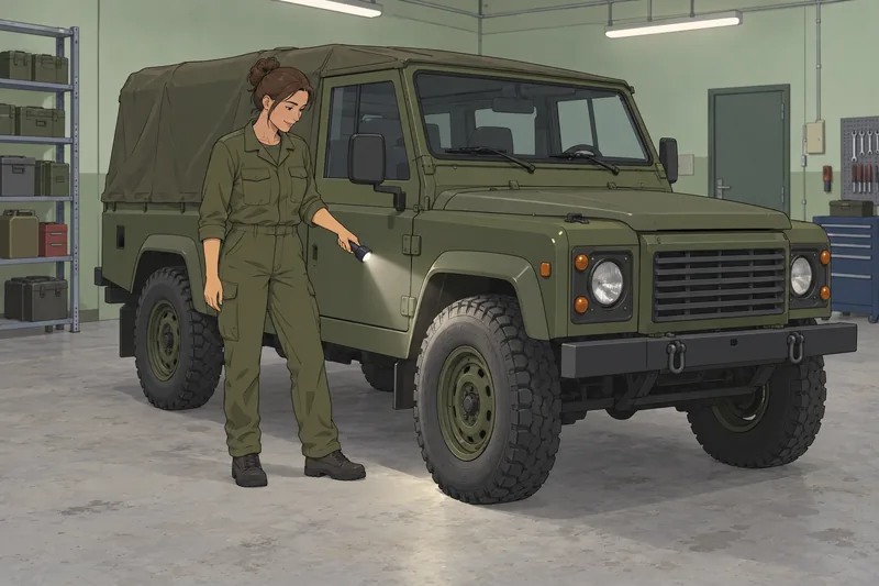 orientación militar-profesional en un taller de vehículos.
