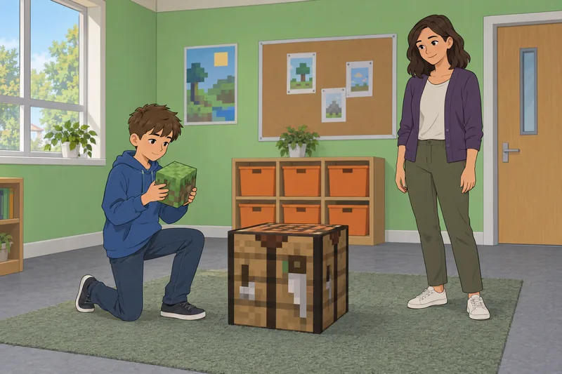 Quiz de Minecraft para niños muestra bloques.
