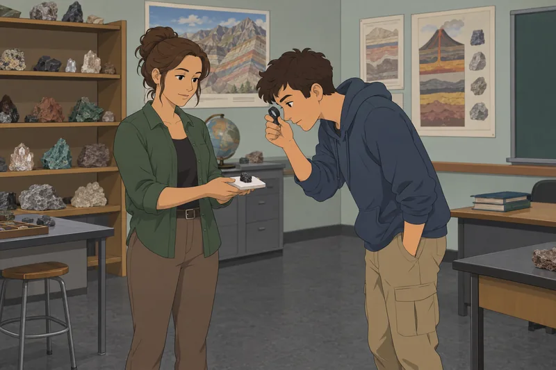 Mineral Identification Quiz shows a streak test.
