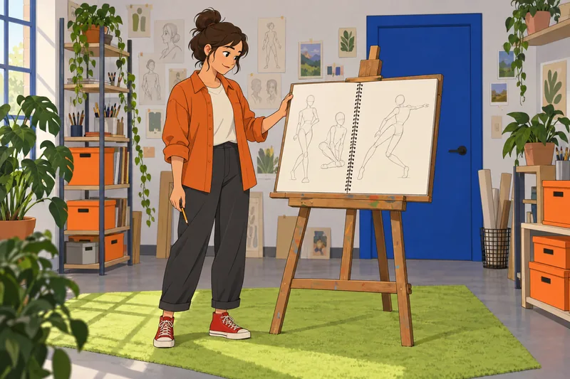 Quiz de personajes: artista dibuja siluetas.