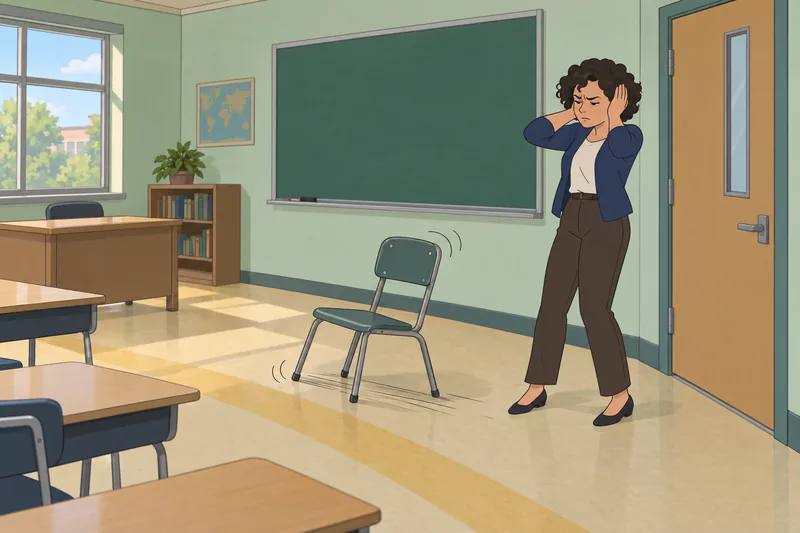 Misophonia Test shows a teacher leaving class.