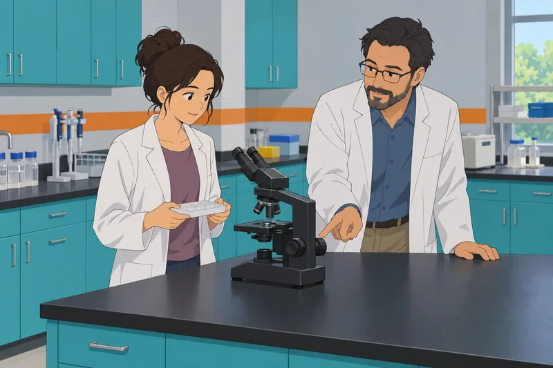 El cuestionario sobre mitosis incluye un microscopio.