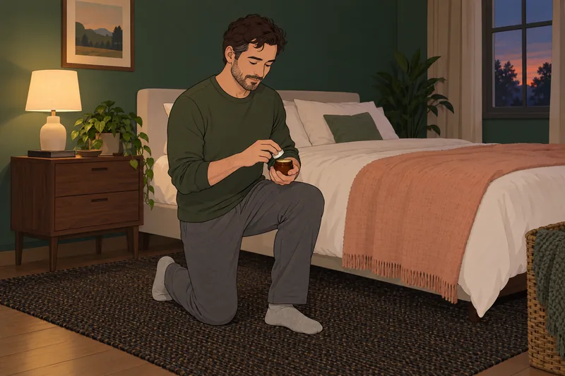 Moisturizer Quiz shows a calm bedtime routine.