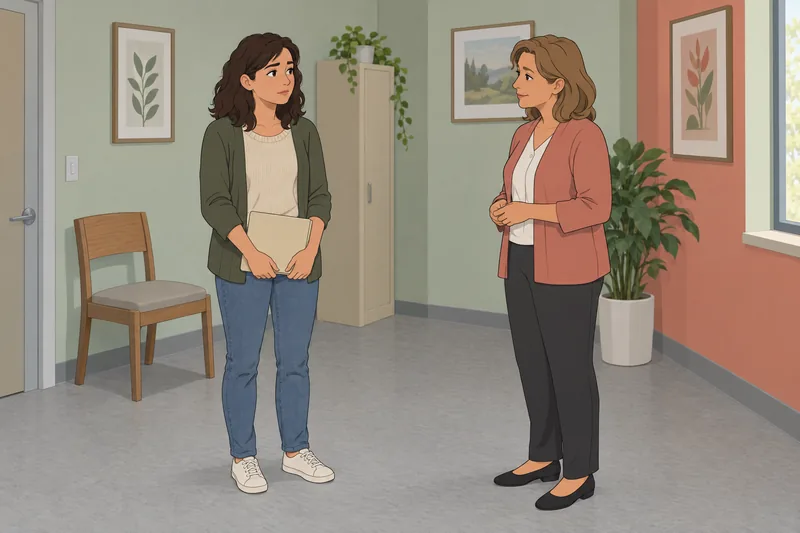 Mom Quiz shows a calm clinic support conversation.