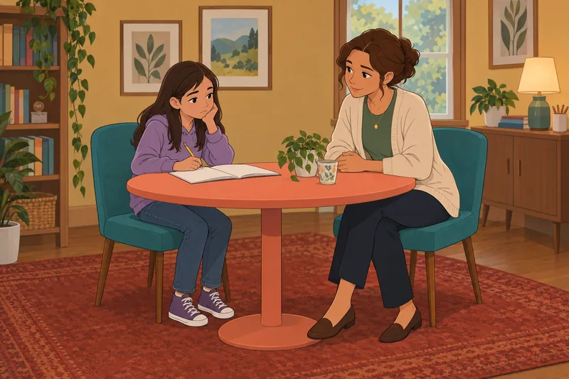 Short Mood and questionnaire scene at home.