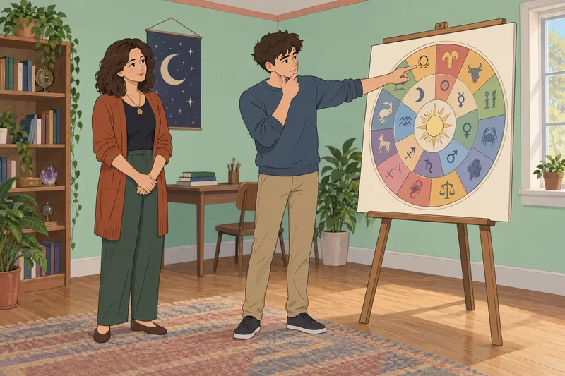 Ilustración del cuestionario sobre el signo lunar.