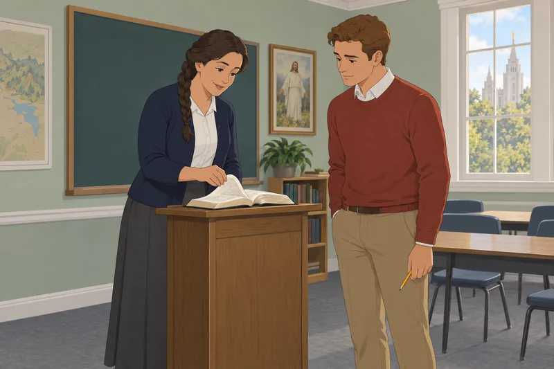 Mormon Quiz shows a scripture lesson.